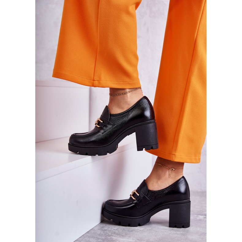 Step in style Sapatos Modelo Mikeyla 20115 Couro Preto - Entre com estilo bege 2