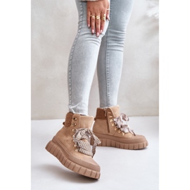 Botas com plataforma marrom quente 1