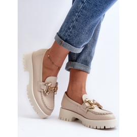 Mocassins femininos elegantes Chebello Beige bege 2