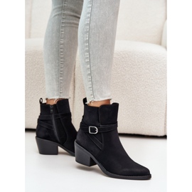 Botas de cowboy pretas de salto alto preto 1