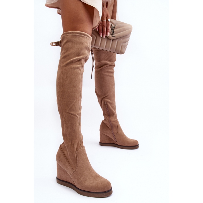Step in style Botas acima do joelho Modelo Mephal NS362P Camurça Bege - Entre com estilo 2