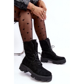 PS1 Trabalhadores de camurça femininos com pele, pretos 1 PS1 Trabalhadores de camurça femininos com pele, pretos 1