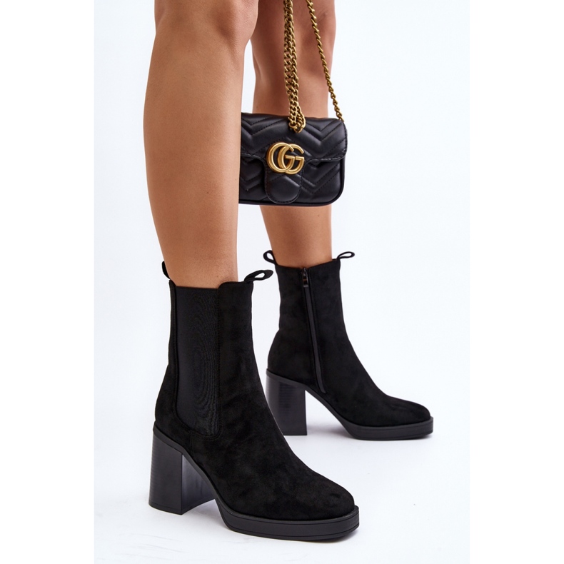 Step in style Botins Modelo Piovere 8600 Camurça Preta - Entre com estilo preto 1