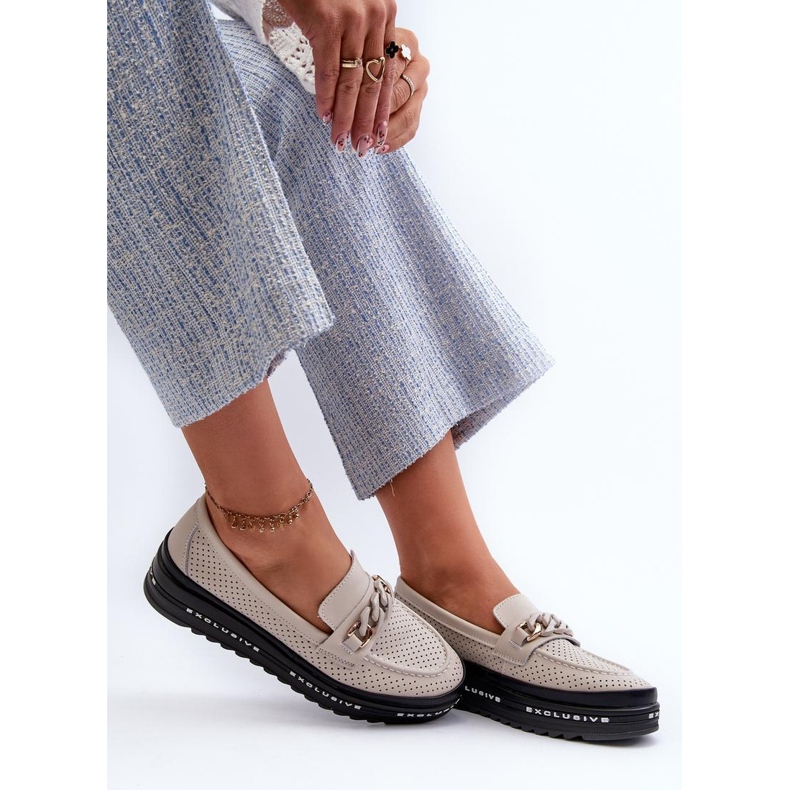 Step in style Mocassins Modelo S.Barski LR618 Bege - Entre com estilo 2