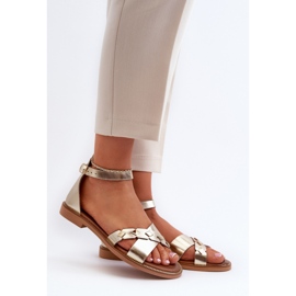 Step in style Sandálias Modelo Zazoo 40378 Dourada - Entre com estilo amarelo 1