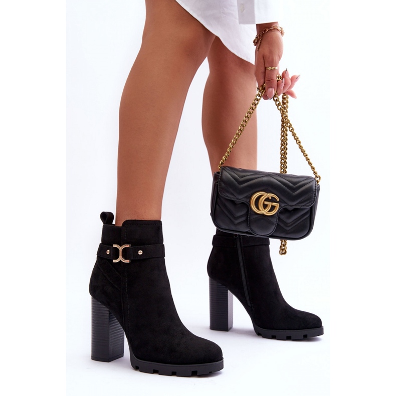 Step in style Botas Modelo Liani F38-1 Camurça Preta – Entre com estilo preto 1