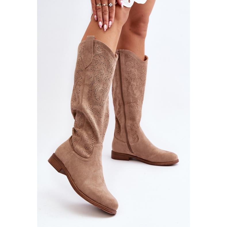 Step in style Modelo S.Barski HY66-132 Botas bege - Entre com estilo 1