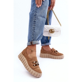 Step in style Sapatos Modelo Lewski 3398 Bege Escuro - Entre com estilo 1