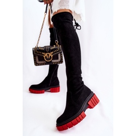 Step in style Botas Modelo Cheera UK105P Camurça Preta/Vermelho - Entre com estilo preto 1