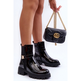 Step in style Botas Chelsea Modelo Elspetia F35-1 Verniz Preto - Entre com estilo 1