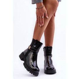 Step in style Botas Chelsea Modelo Elspetia F35-1 Verniz Preto - Entre com estilo 2