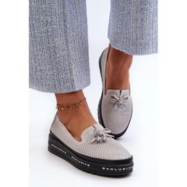 Step in style Mocassins Modelo S.Barski LR400 Prata - Entre com estilo cinza 1