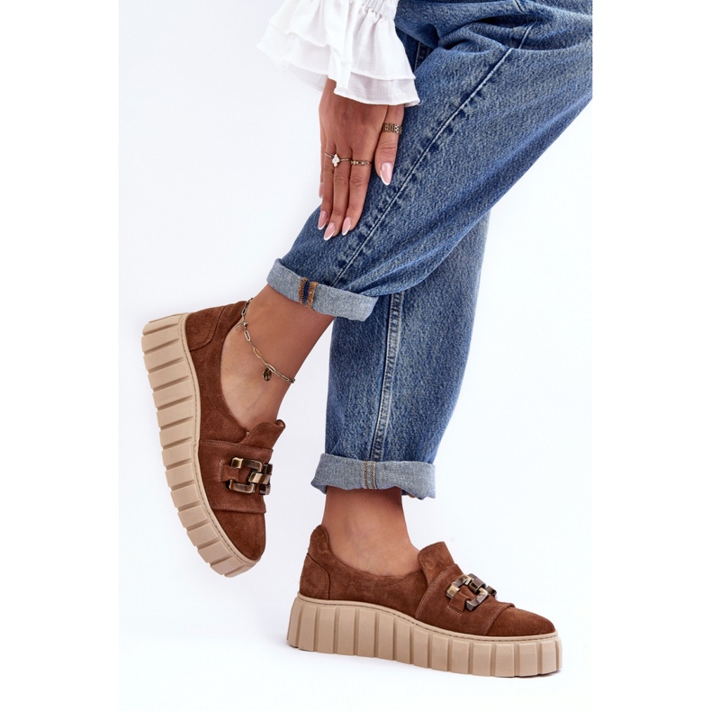 Step in style Sapatos Modelo Lewski 3398 Camurça Marrom - Entre com estilo castanho 1