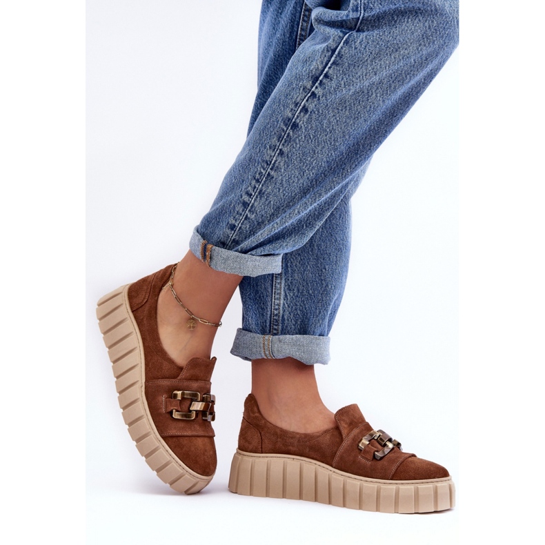 Step in style Sapatos Modelo Lewski 3398 Camurça Marrom - Entre com estilo castanho 2