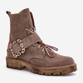 Step in style Botas Modelo Zazoo 2951/037 Bege Escuro - Entre com estilo 2
