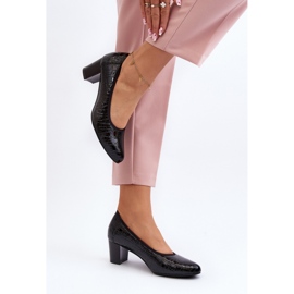 Vinceza Sapatos femininos com relevo decorativo Preto 2