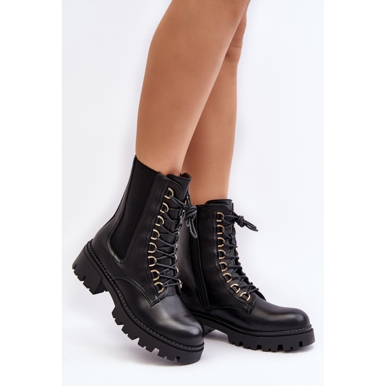 Step in style Workers Model Charmea F33 Couro Preto - Entre com estilo 1