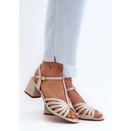 Sandálias de couro envernizado Modelo Sergio Leone Bege 1