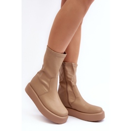 Step in style Botas Modelo Algedi Y2195 Bege - Entre com estilo 2