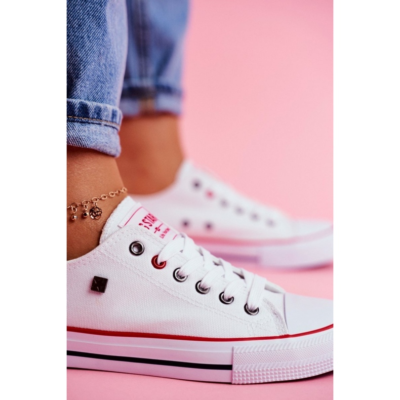 Big Star Tênis clássico com cadarço branco 1