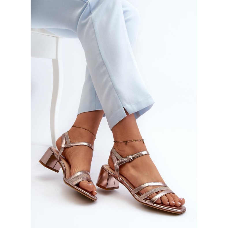 Sergio Leone Lindas sandálias femininas feitas de couro ecológico rosa 1