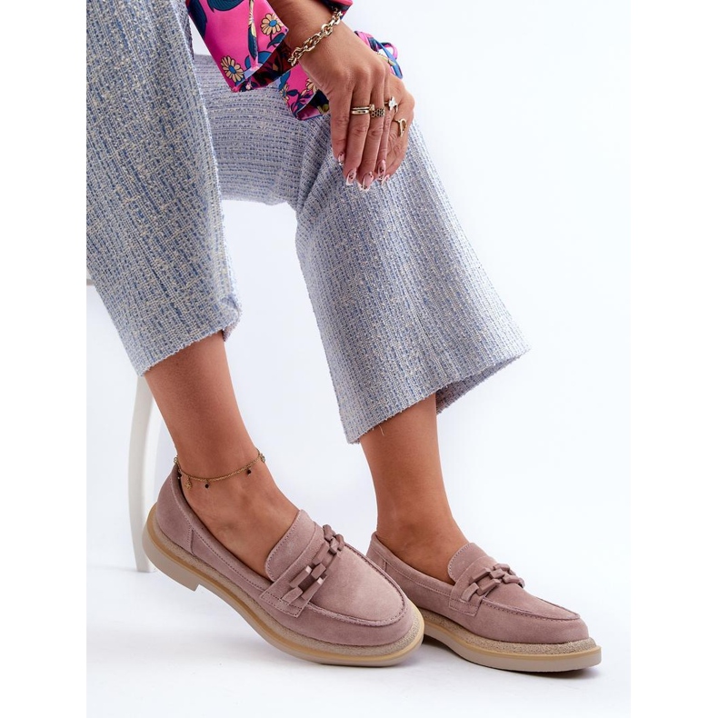 Mocassins de camurça rosa sujo 1 Mocassins de camurça rosa sujo 1