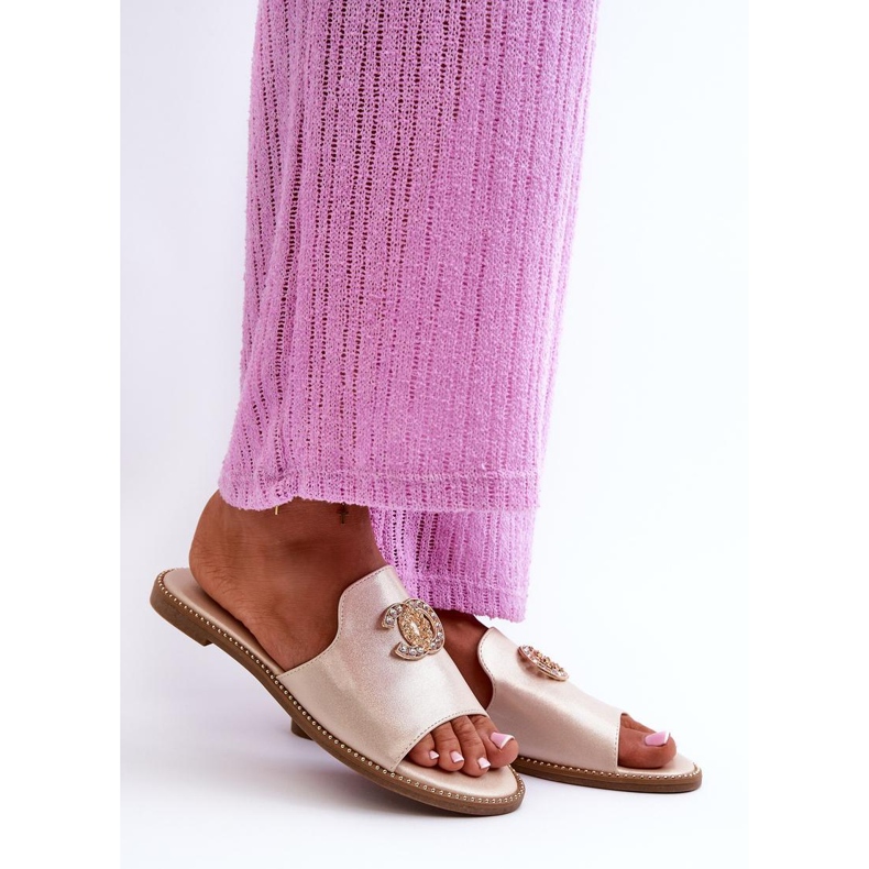 S.Barski KV27-050 Sandália chinelo dourada dourado 1