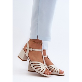 Sandálias femininas Sergio Leone SK880, pérola bege 1