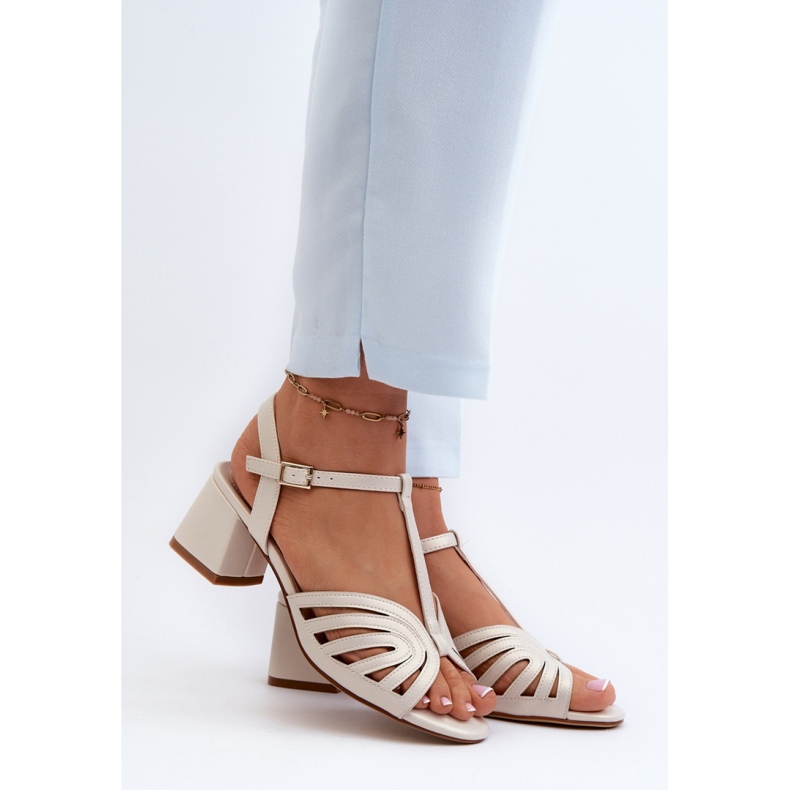 Sandálias femininas Sergio Leone SK880, pérola bege 1