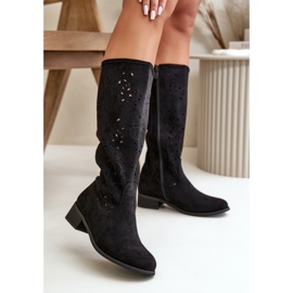 Step in style Botas Modelo Orquídeas NS525P Pretas – Entre com estilo preto 1