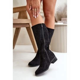 Step in style Botas Modelo Orquídeas NS525P Pretas – Entre com estilo preto 2