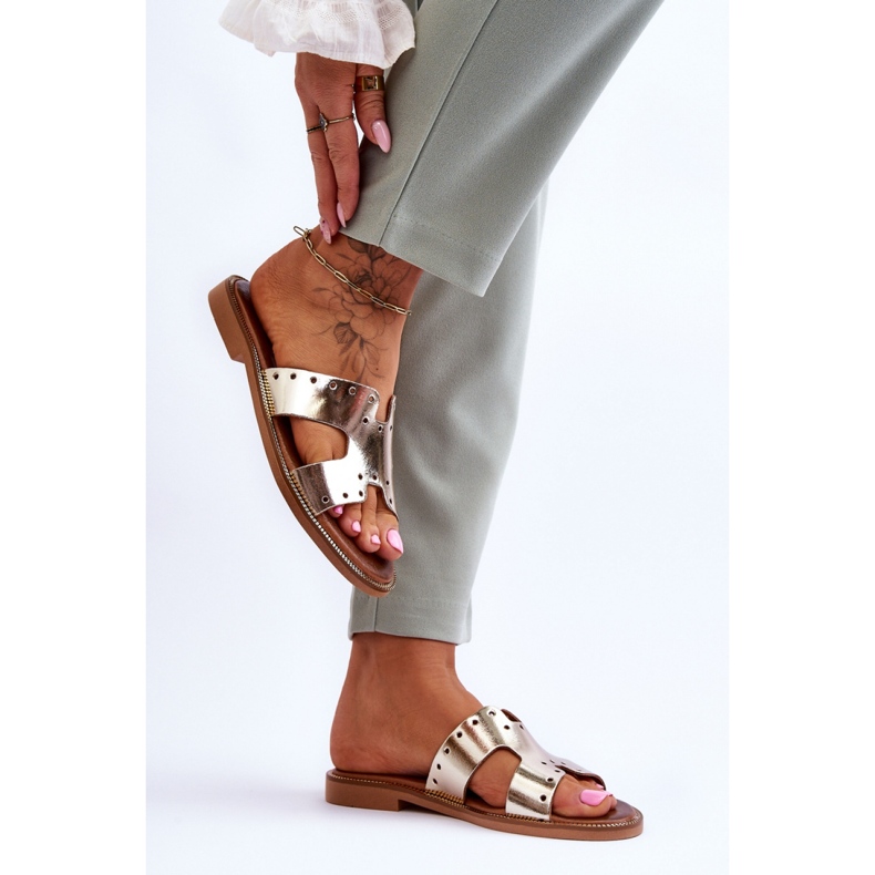 Chinelos Sandália Modelo 40326 Dourado 1