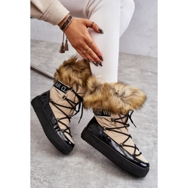 Botas de neve Modelo HY821-63 Bege/Preto 1