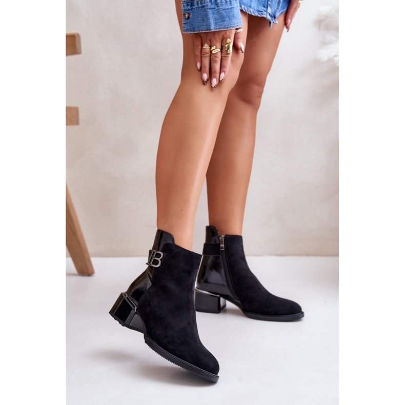 Botas femininas elegantes pretas preto 1