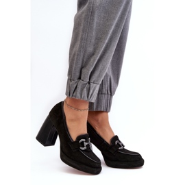 Sapatos femininos com decoração Laura Messi 2706 500-173 pretos 1