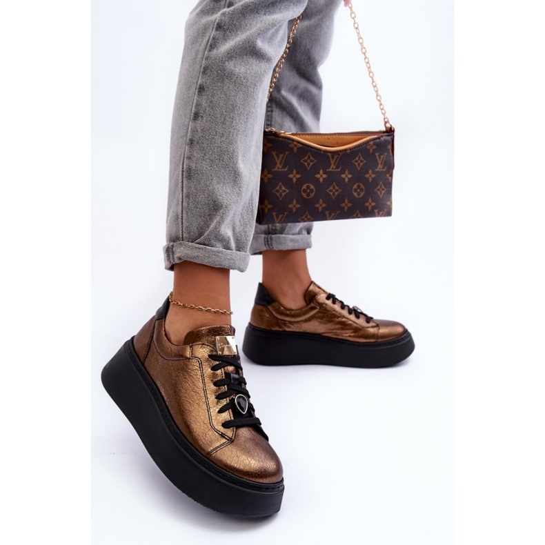 Calçados esportivos femininos Maciejka 06191-24 cobre marrom 1