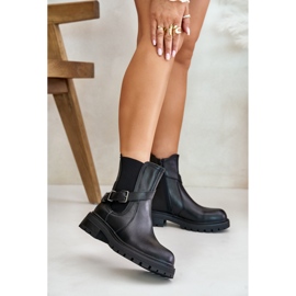 Botas Chelsea femininas Sergio Leone TR719-S com fivela, pretas preto 1 Botas Chelsea femininas Sergio Leone TR719-S com fivela, pretas preto 1