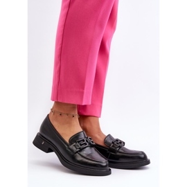 Mocassins femininos com decorações Vinceza 63501 pretos 1