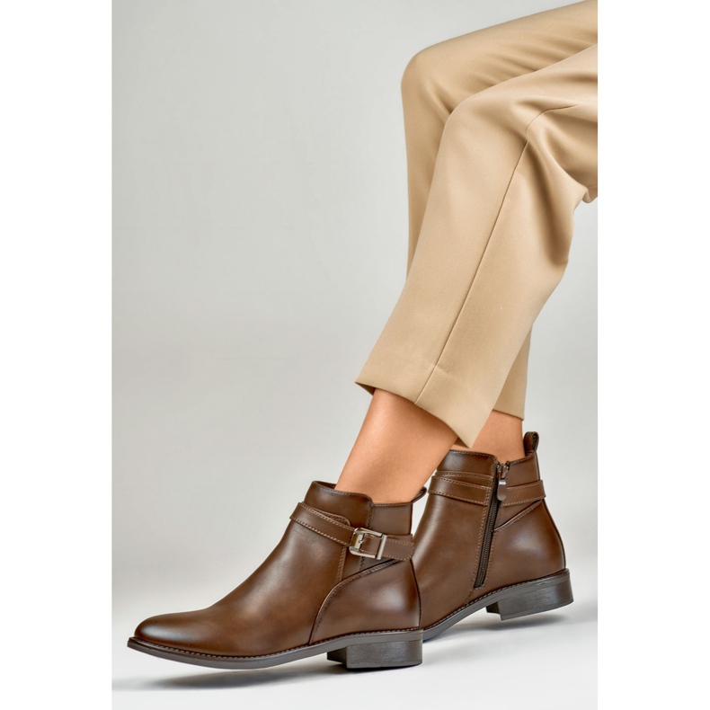 Botas femininas CH2225BR bege e marrom castanho 1