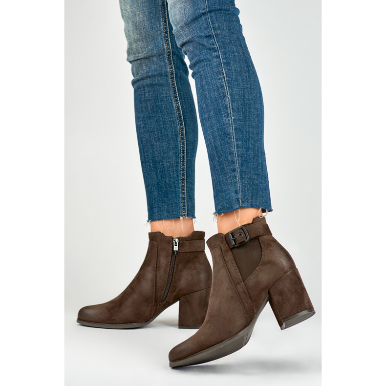 Botas femininas com isolamento de pele 260034BR-SU castanho marrom 2