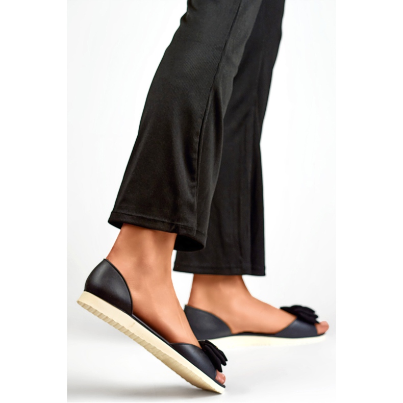 Sapatilhas femininas com laço BG162B, pretas preto 1 Sapatilhas femininas com laço BG162B, pretas preto 1