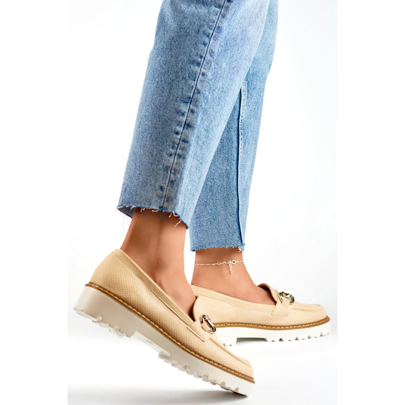 Sapatos femininos com decoração GQ97BE, bege 1 Sapatos femininos com decoração GQ97BE, bege 1