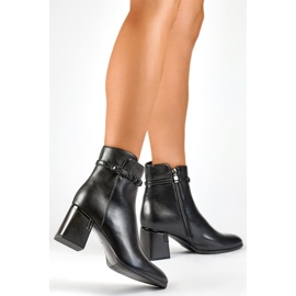 Botas femininas forradas com pele GD-FL2089B pretas preto 1