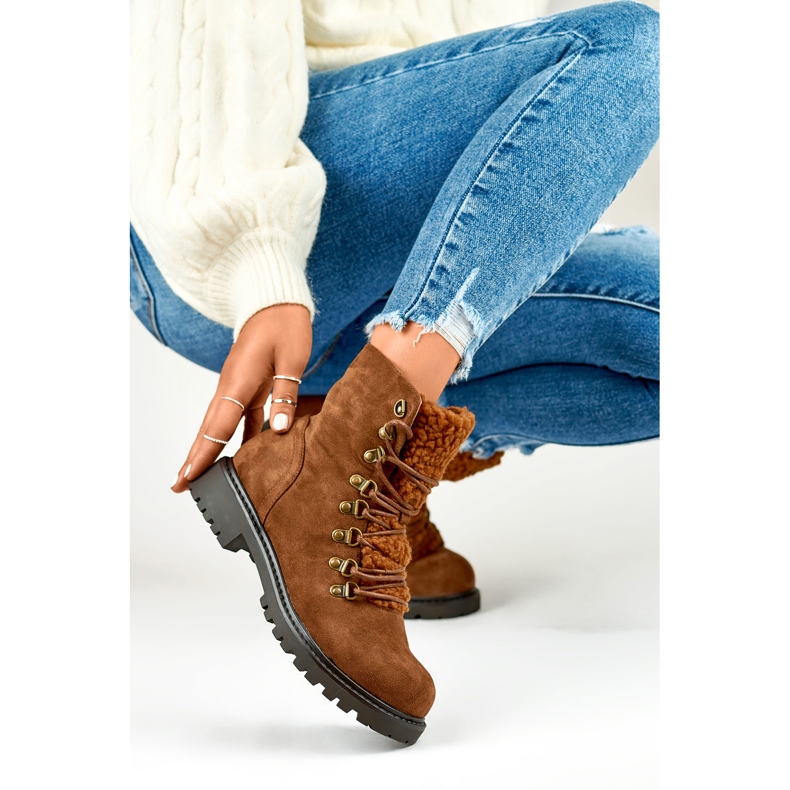 Botas de trabalho femininas Y2191C castanho marrom 1