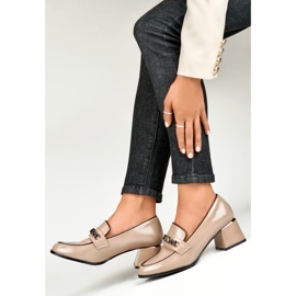 Sapatos femininos com corrente GD-FL470BE, bege 1 Sapatos femininos com corrente GD-FL470BE, bege 1