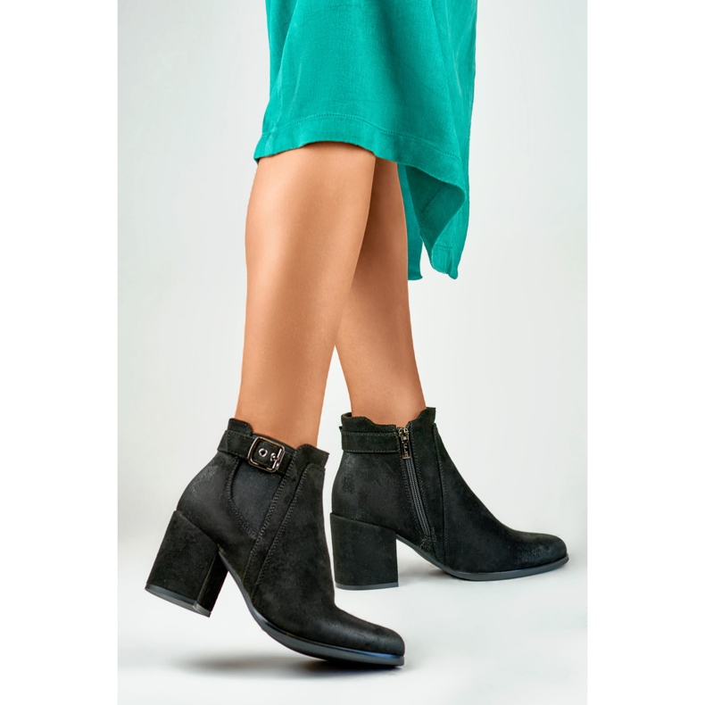Botas femininas forradas com pele 260034B-SU pretas preto 1