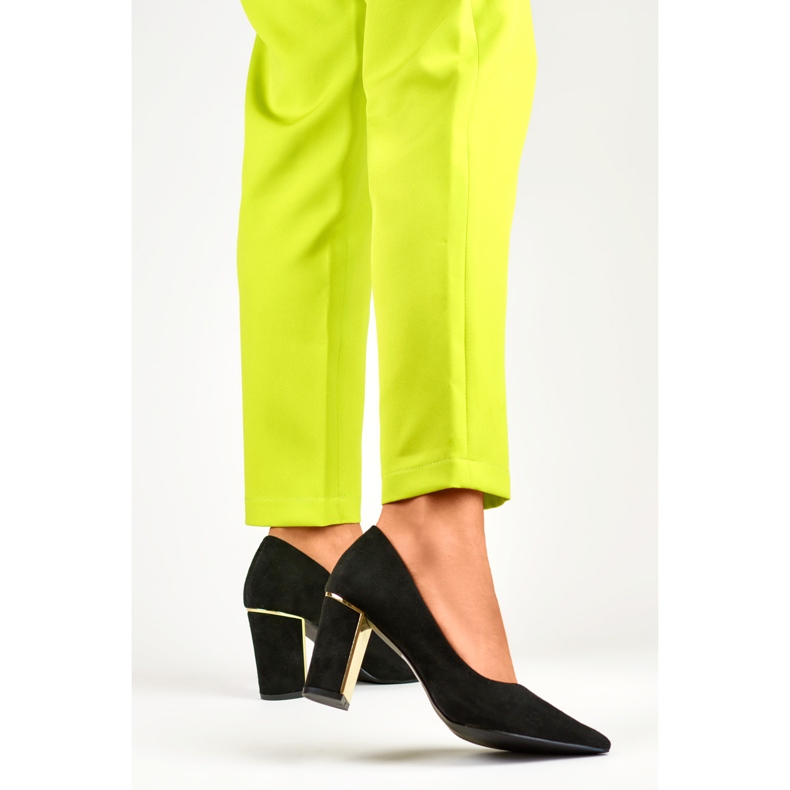 Sapatos femininos de salto alto GD-DO112A_B, pretos 1