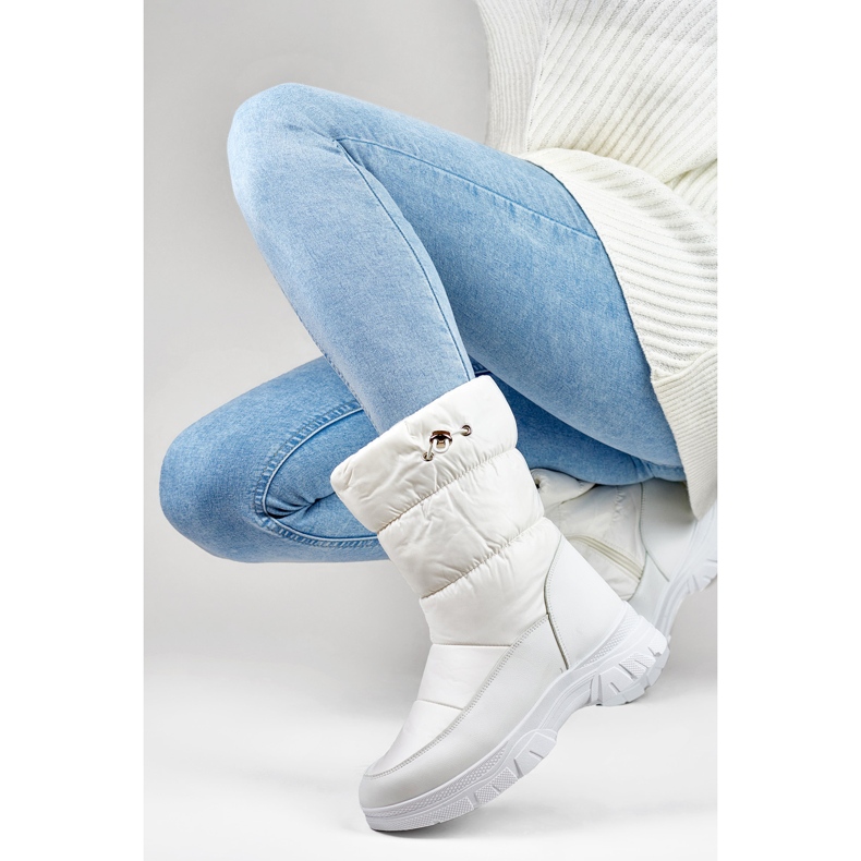 Botas femininas de neve com forro de pele 3537W brancas branco 1 Botas femininas de neve com forro de pele 3537W brancas branco 1