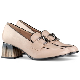 Sapatos femininos com decoração GD-FL477D.BE bege 1