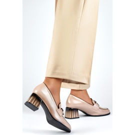 Sapatos femininos com decoração GD-FL477D.BE bege 2 Sapatos femininos com decoração GD-FL477D.BE bege 2